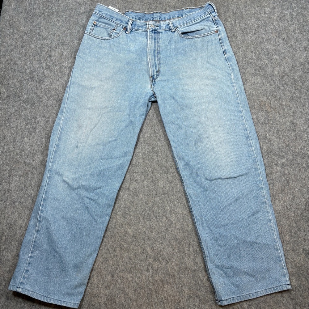 Levi's 550 Jeans Men's Size 38x34 Vintage Blue Light Wash Cotton Denim Pants Y2K